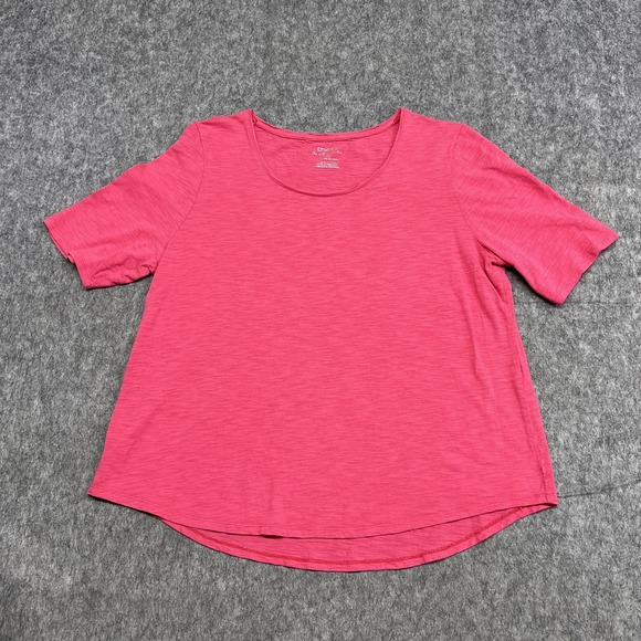 Chico's Tops - Chicos Shirt Womens Large 2 Pink The Ultimate Tee Cotton Modal Slub Preppy Top
